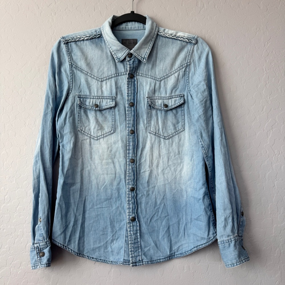 The Shirt Denim Snap Button Down‎ Long Sleeve Western Shirt Womens Small